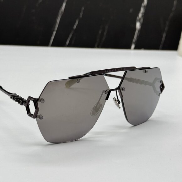NEW SPP111 672X PHILIPP PLEIN SLEEK GREY UNISEX SUNGLASSES main image 8